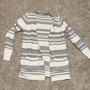 Staccato Gray and Cream Striped Cardigan